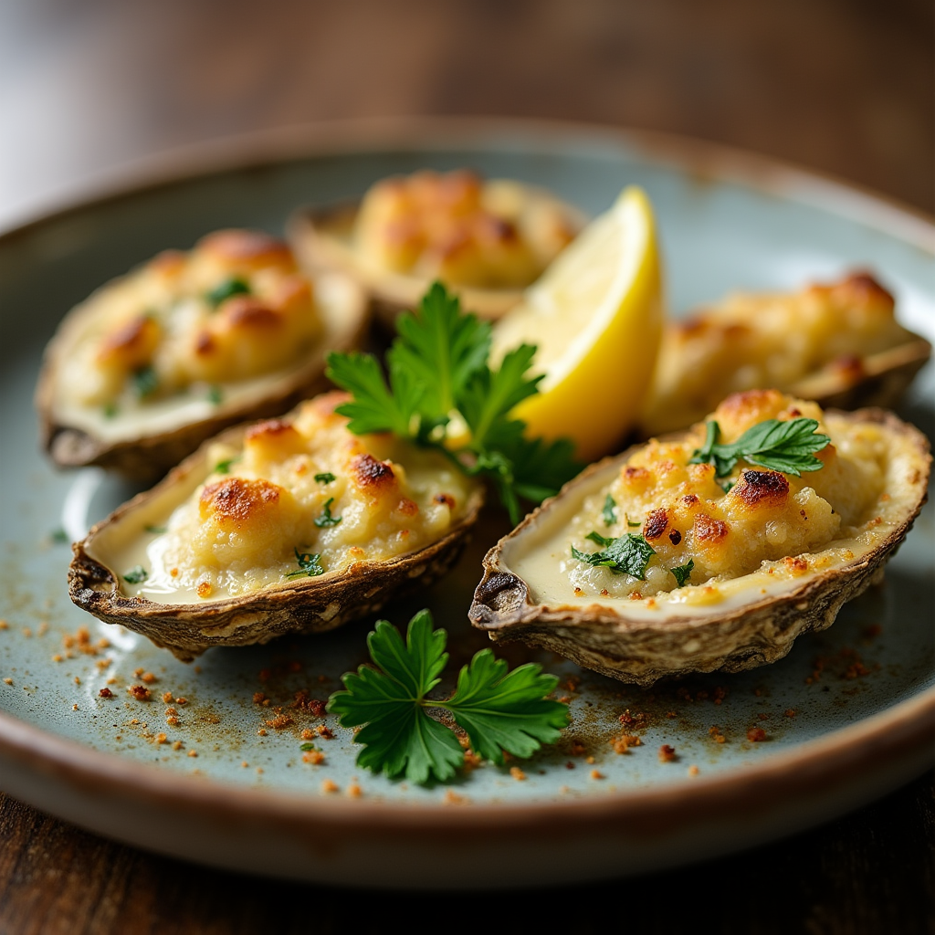 Huîtres Parisiennes Gratifiées au Beurre Persillé et Citron