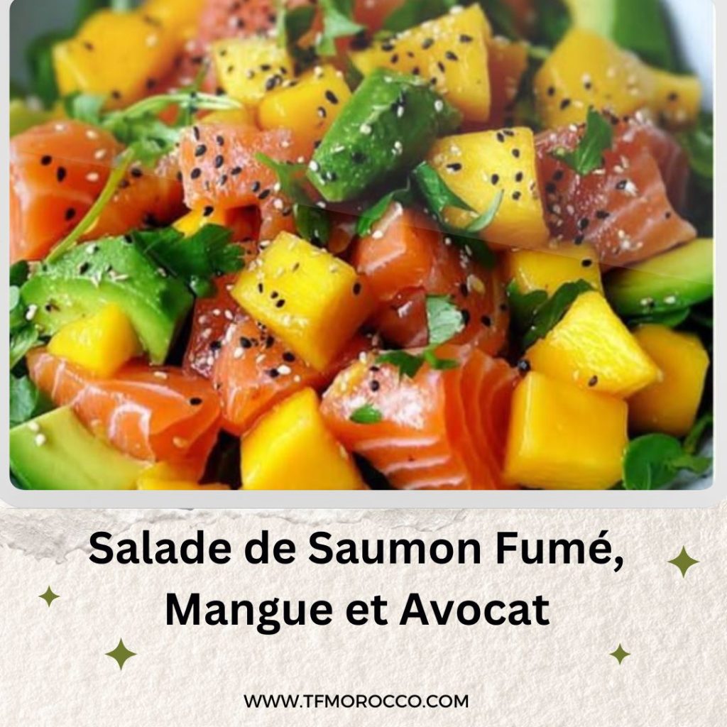 Salade de Saumon Fumé, Mangue et Avocat