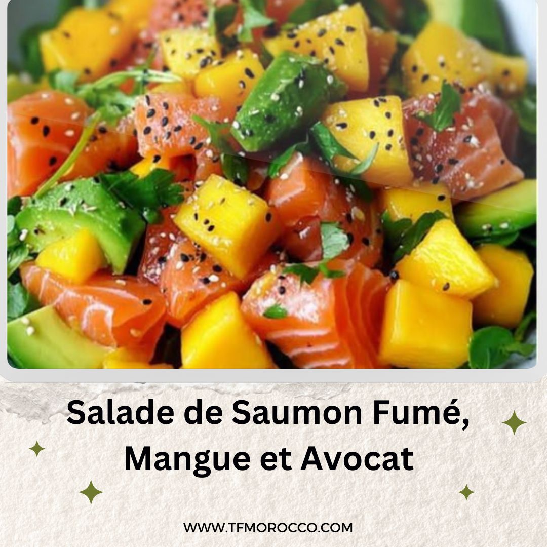 Salade de Saumon Fumé, Mangue et Avocat