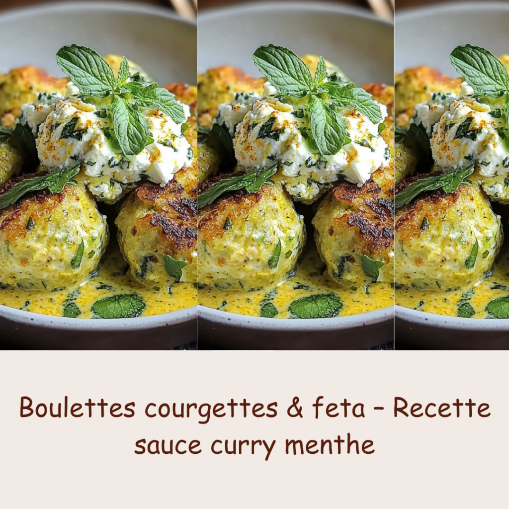 Boulettes courgettes & feta – Recette sauce curry menthe