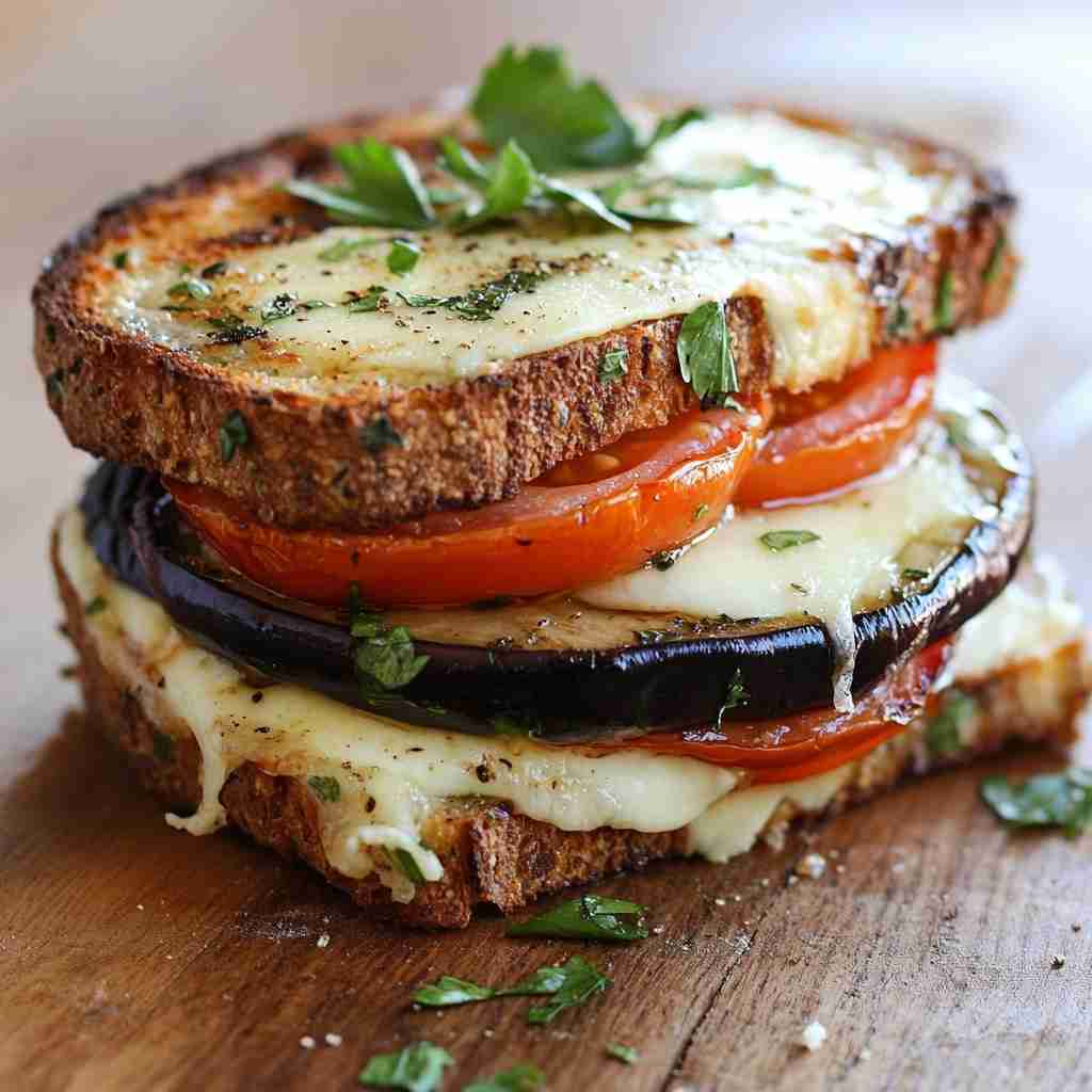 Croque Végétarien Aubergines & Mozzarella