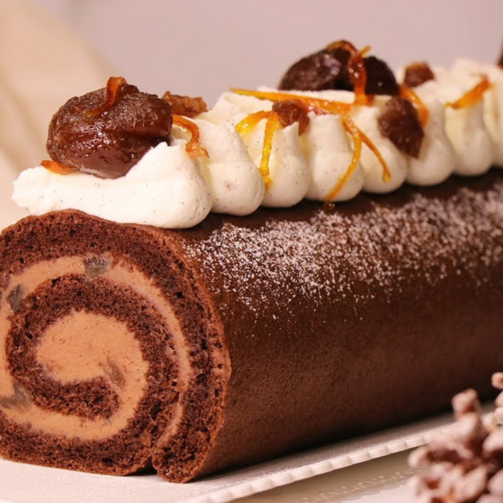 Recette de Bûche de Noël Roulée Marron Chocolat