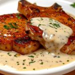 Côtelettes de porc crémeuses moutarde et parmesan