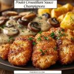 Poulet Croustillant Sauce Champignons
