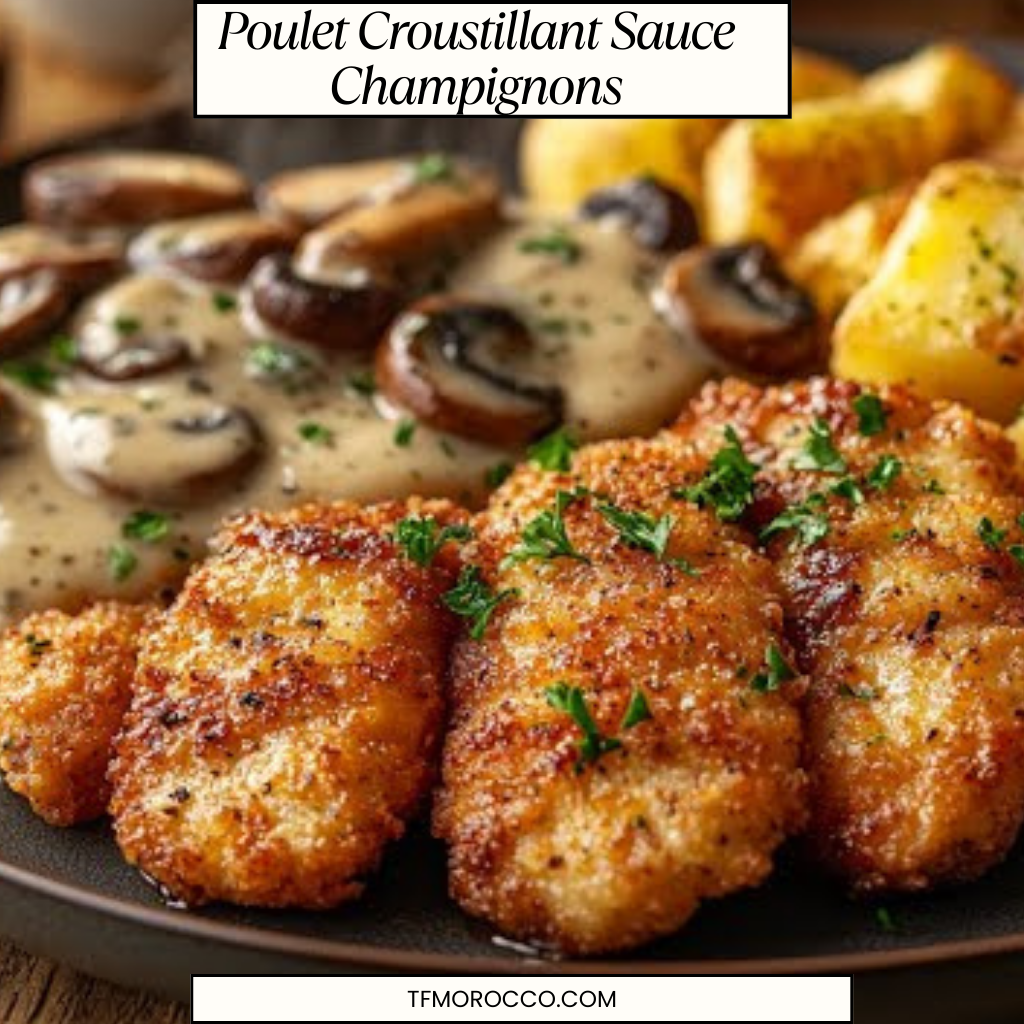 Poulet Croustillant Sauce Champignons